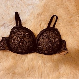 Torrid pink and black lace bra